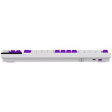 Lorgar kbp70tklw, gaming toetsenbord (wit, us lay-out, logar toxic purple, tkl, rgb, hot-swappable, pbt double-shot, bluetooth 2.4ghz usb)