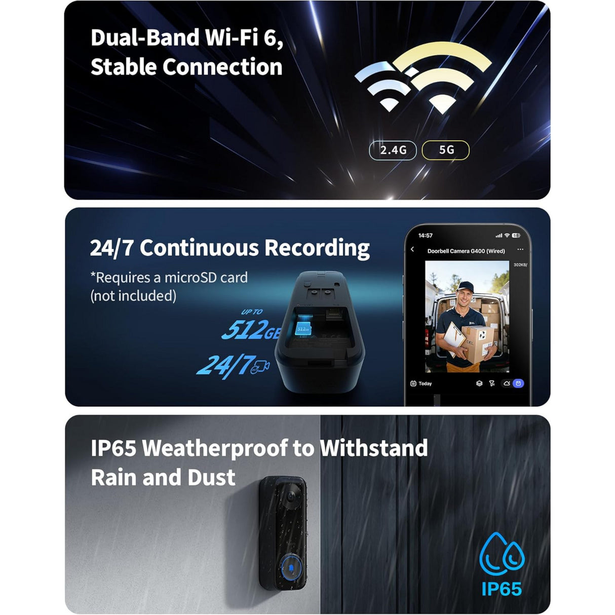 Aqara Doorbell Camera G400 (wired) (black, 2k)
