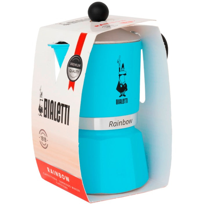 Bialetti Rainbow Espresso Maker (light blue, 6-cup)