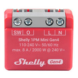 Shelly 1PM Mini Gen4 Relay (Red, Bluetooth 4.2, Wi-Fi)