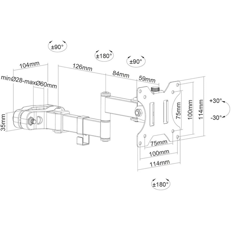 Neomounts FL40-450BL11 TV stulpo laikiklis