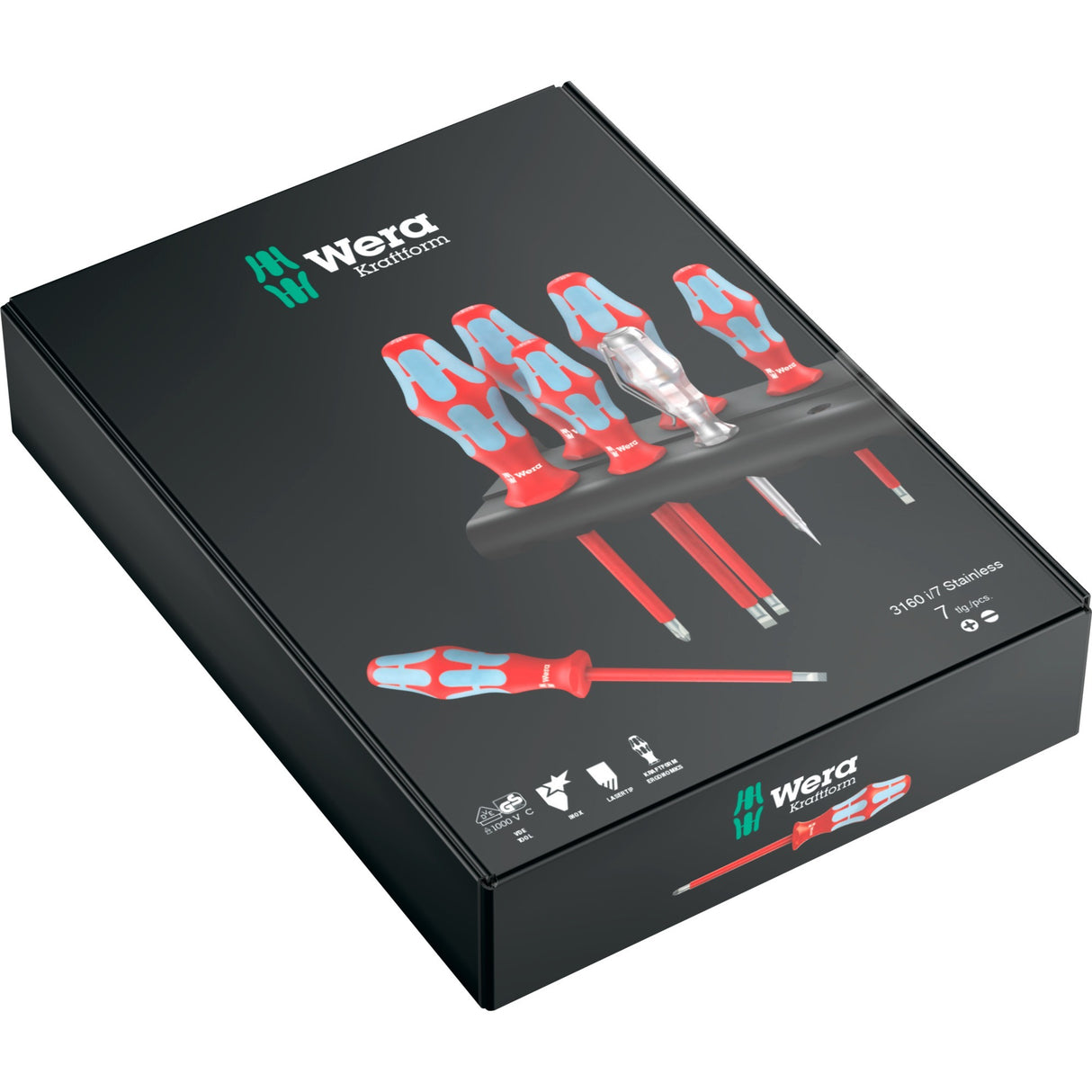 Sada skrutkovačov Wera 3160 i 7 Kraftform Plus, hrdza