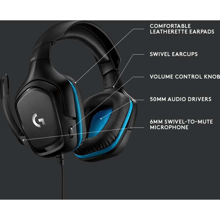 Logitech G432 7.1 Prostoru Kabelová herní náhlavní souprava