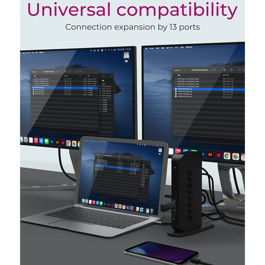 Icy Box IB-DK2252AC docking station (black, USB-A, HDMI, DisplayPort)