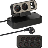 Brennerstuhl estilo duplex socket with switch socket (black silver, 2x slot for keystone modules)