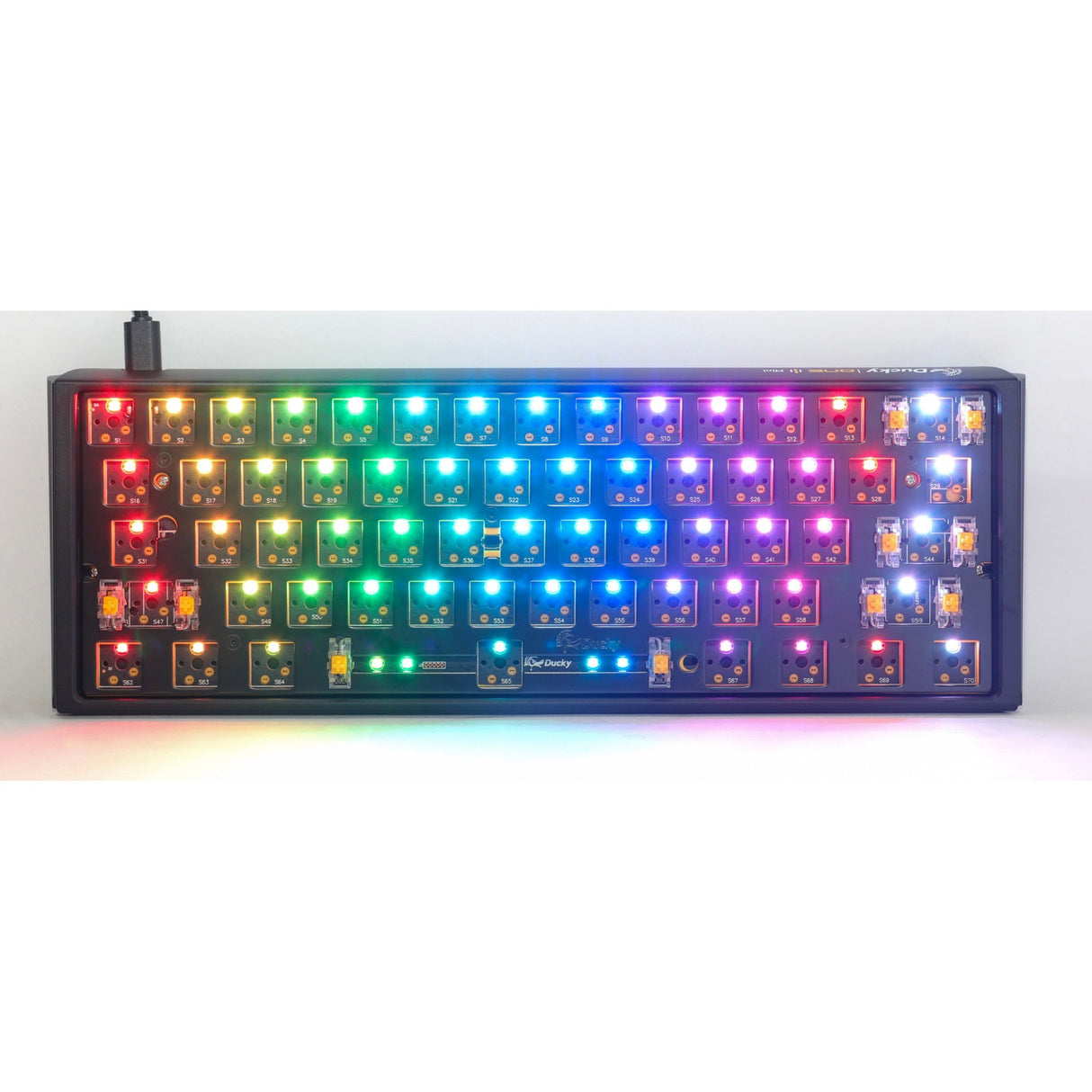 Ducky one 3 mini ansi layout barebone, toetsenbord (zwart zwart, us lay-out, 60%, rgb leds, hot swap, barebone)