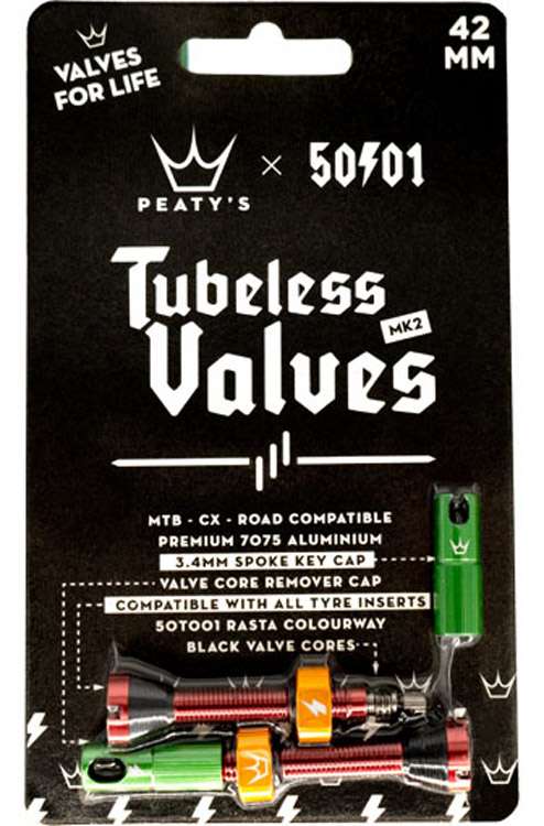 Peaty's 50to01 mk2 tubeless 42mm valves