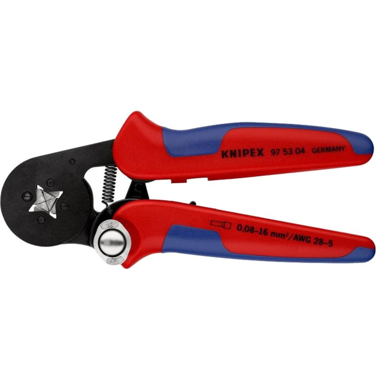 Knipex Self-Adjusting Crimping Pliers for Ferrules 97 53 04 SB (red-blue, with side entry)