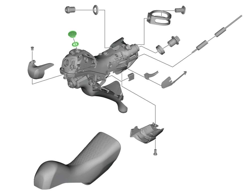 Shimano bleed screw with o-ring for st-r9120