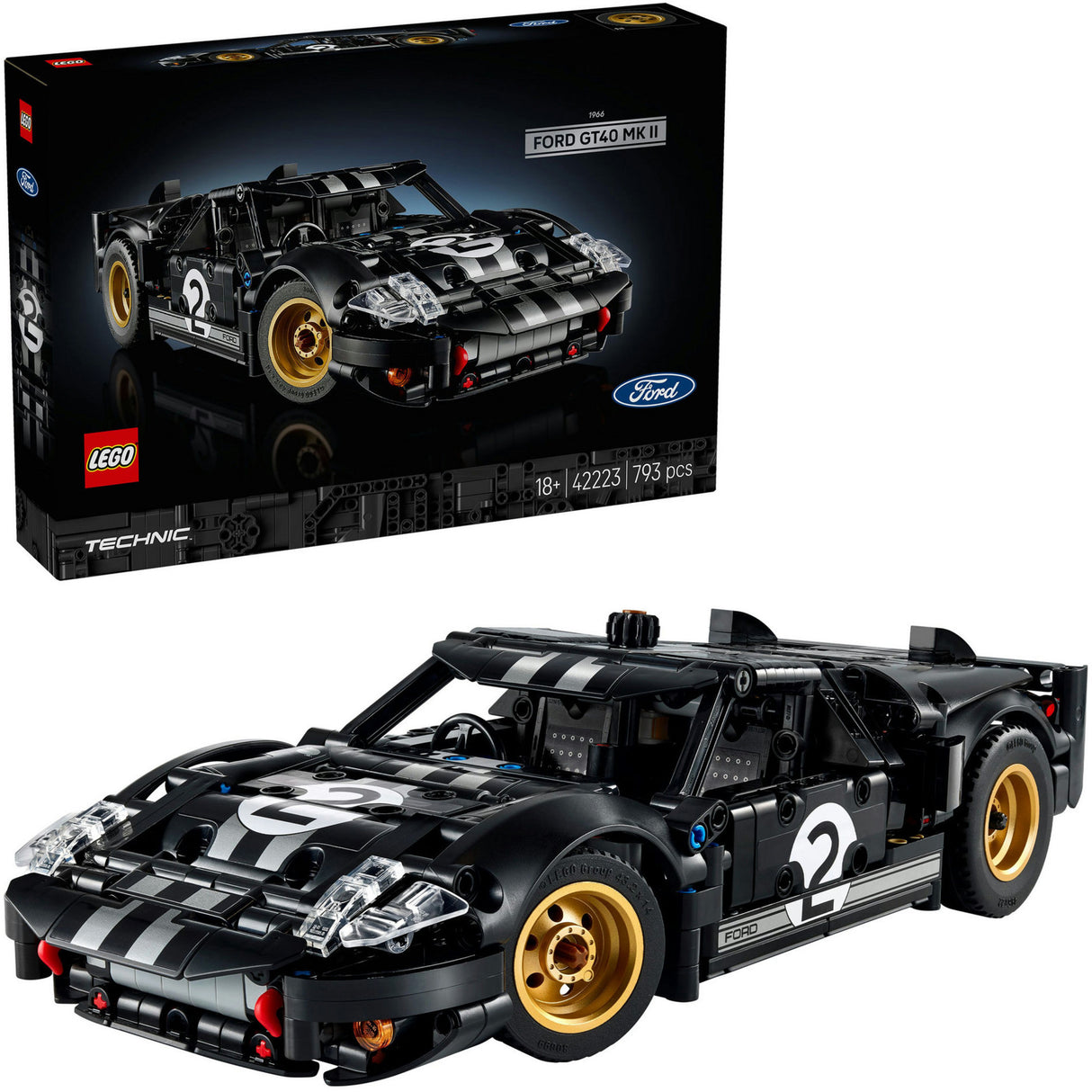 Lego technic 42223 1966 ford gt40 mkii carr rásaíochta