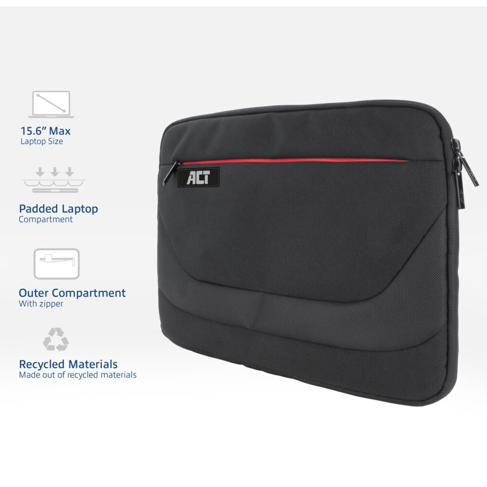Act connectivity suburb laptop sleeve 15,6 (zwart)