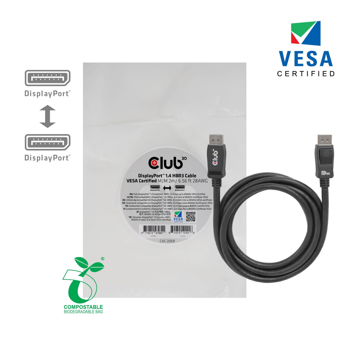 Club 3D Displayport 1.4 Displayport 1.4