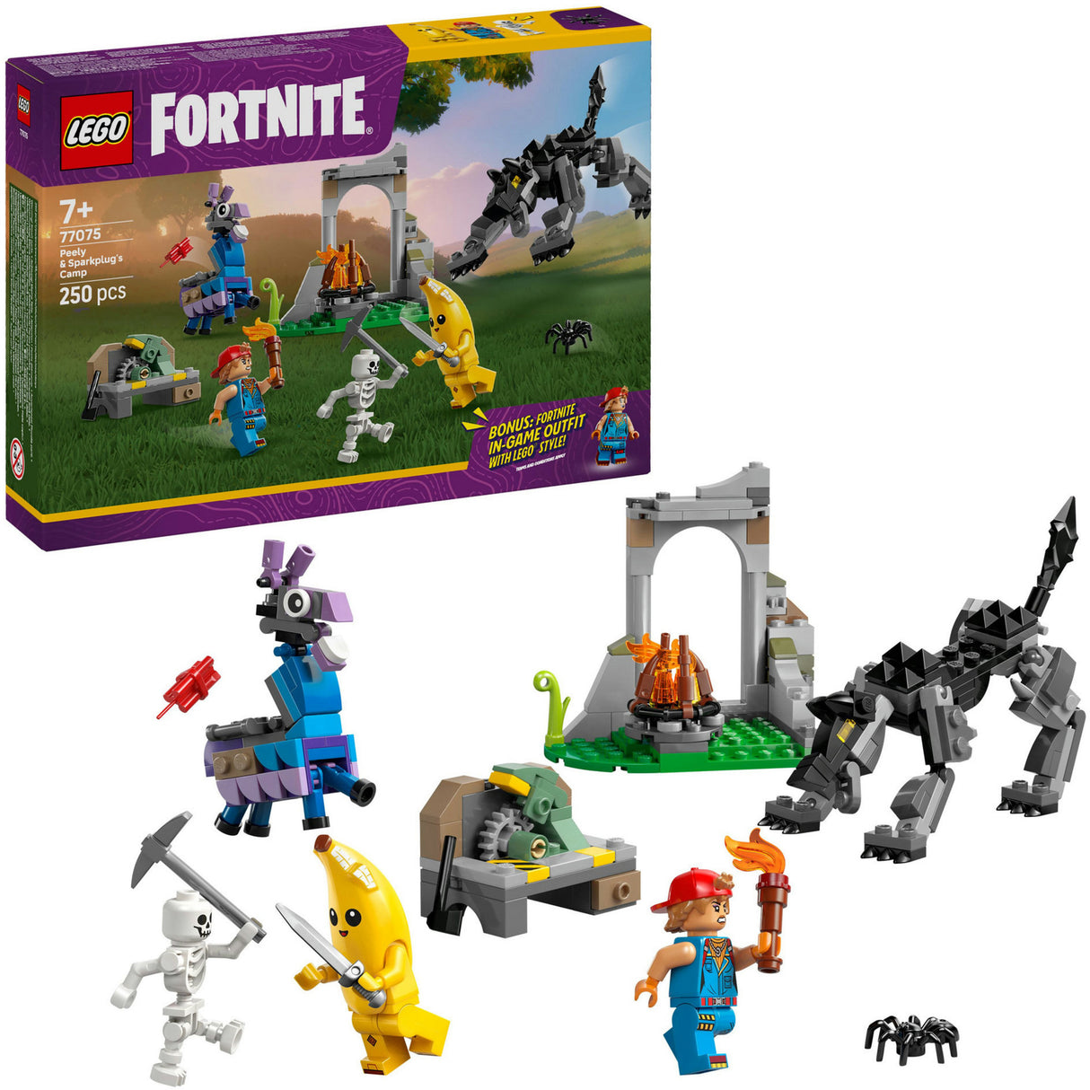 Lego Fortnite 77075 Camp Peely et bougies d'allumage
