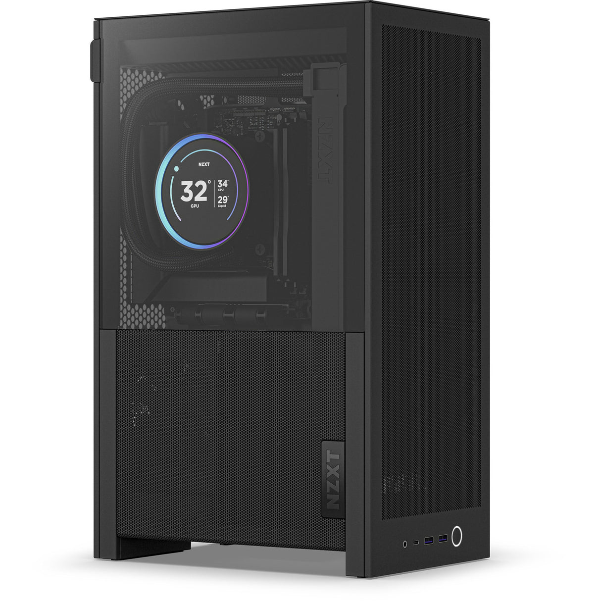 NZXT H2 Flow Mini Tower Case (Black | 2x USB-A | 1x USB-C | Tempered Glass)