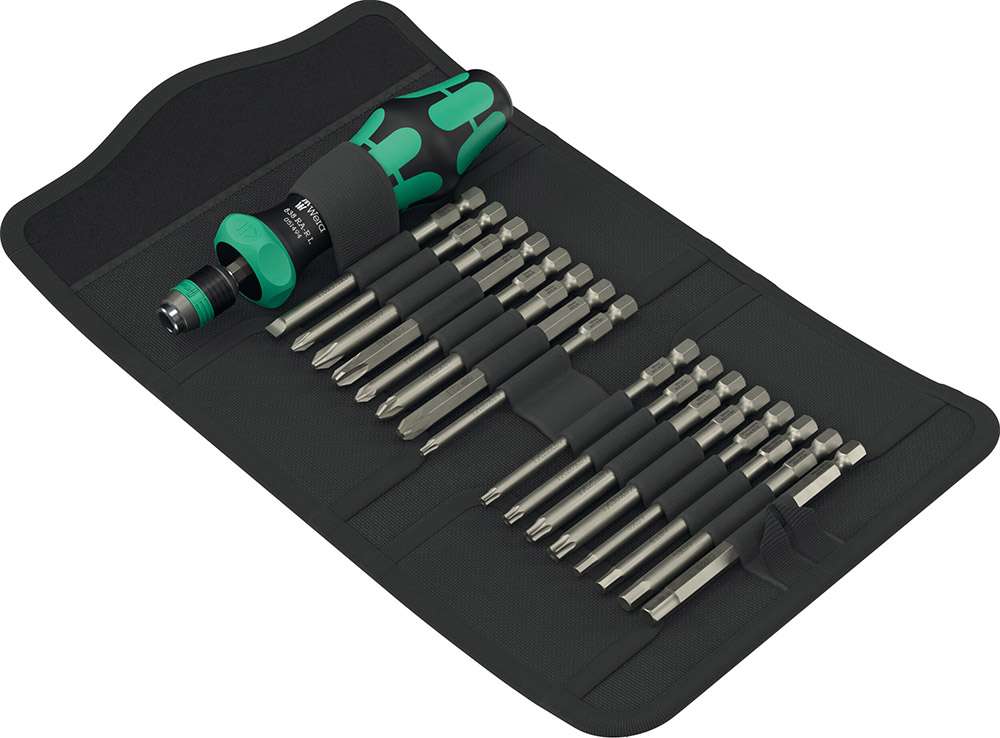 Wera kraftform kompakt 60 ra-r 1 with 17-piece bit set