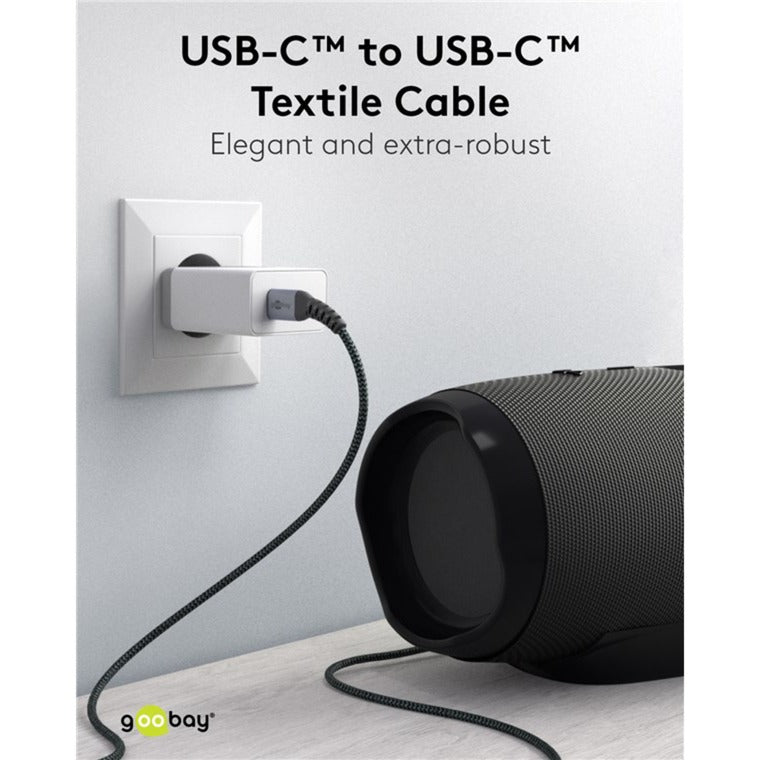 Goobay USB-C Fast Charger Nano (65 W) a USB-C Textilní kabel