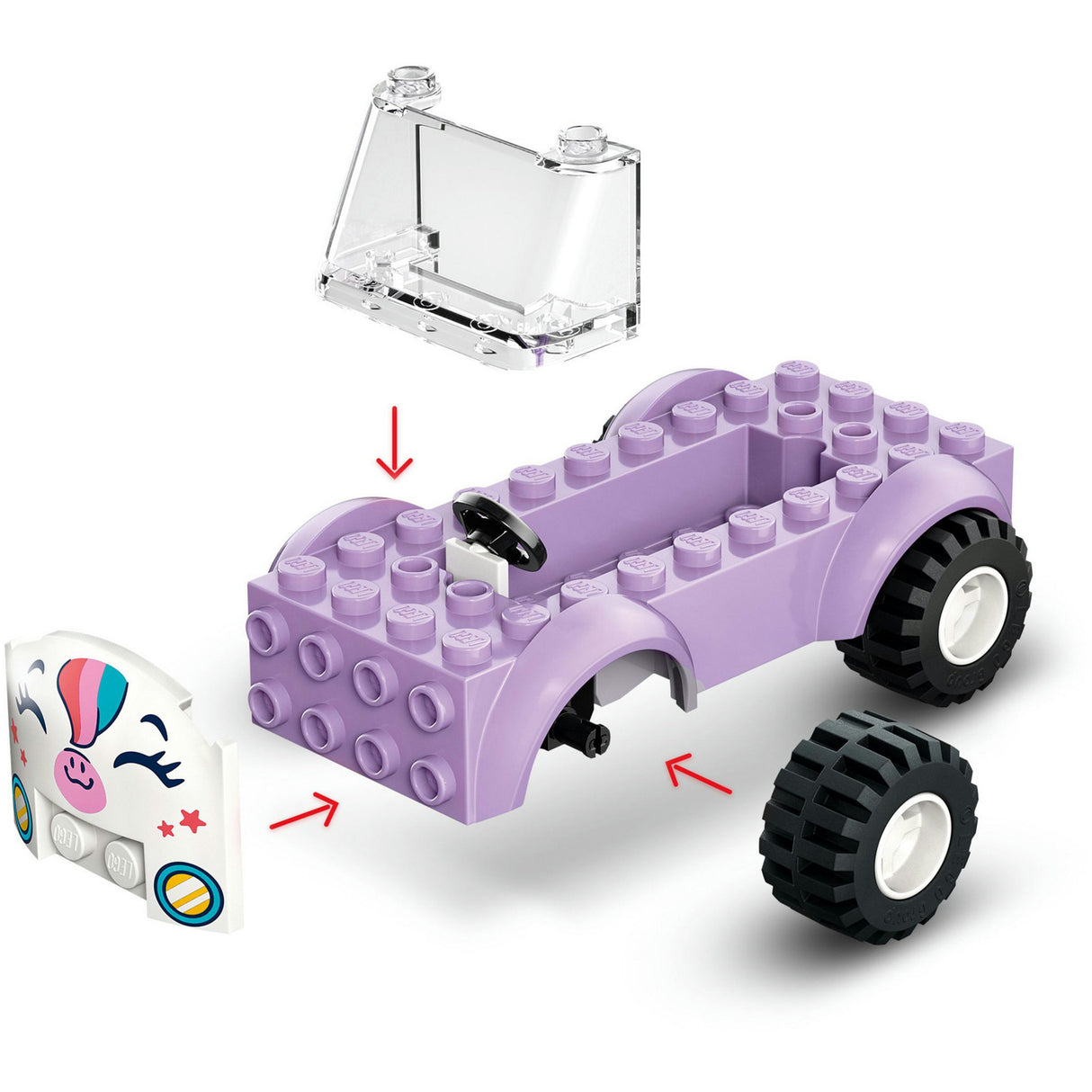 Cairde lego 42675 carr seachadta císte unicorn
