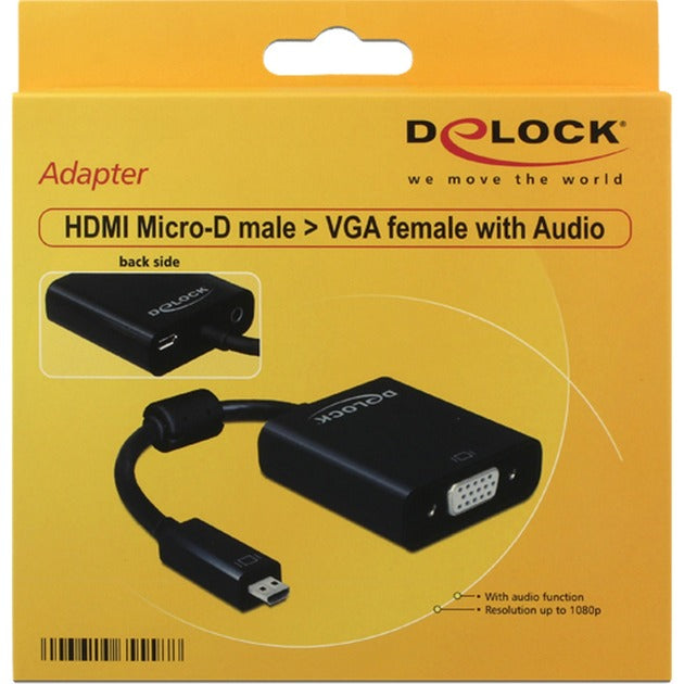 Delock micro-HDMI to VGA adapter (black, 0.17 meter)