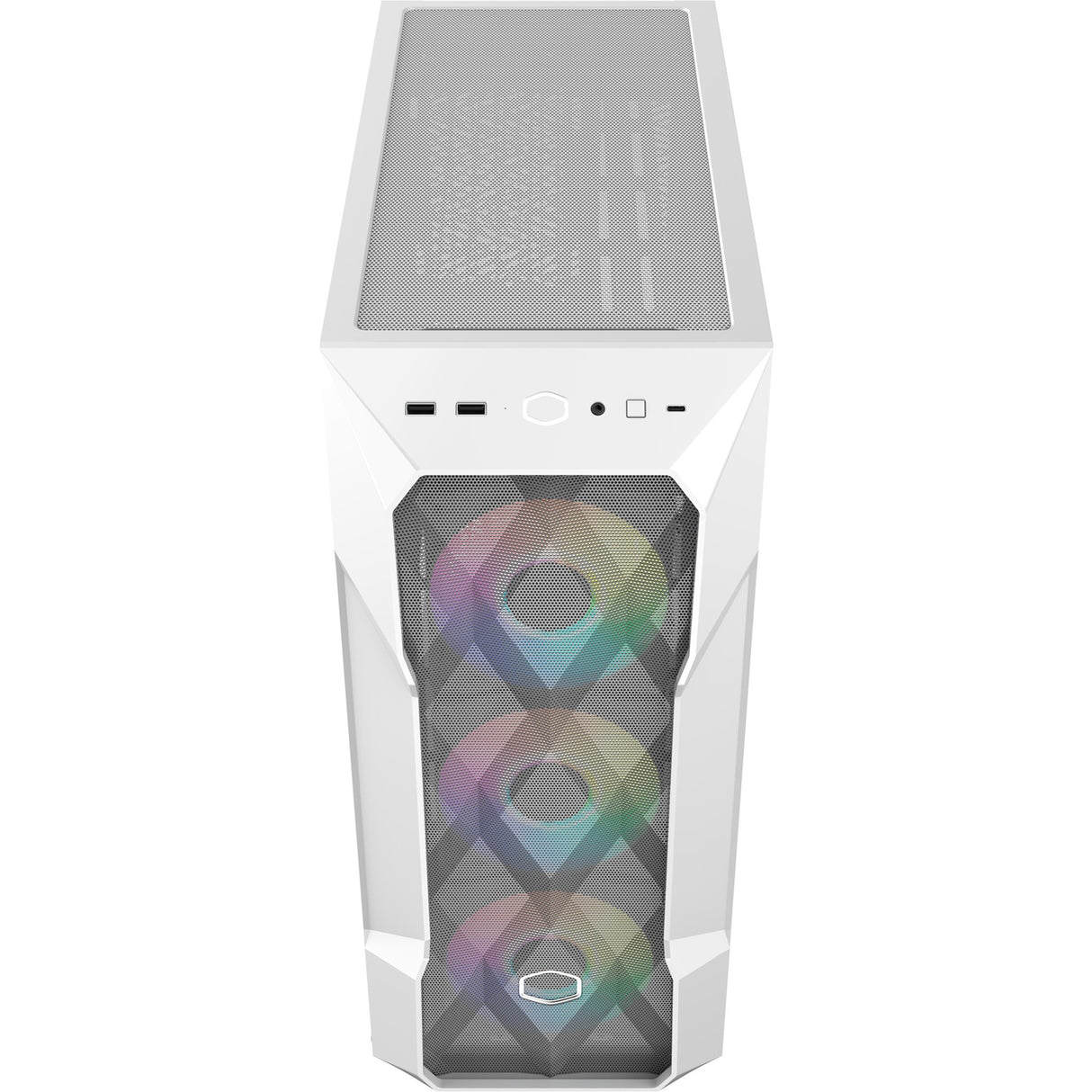 Cooler Master MasterBox TD500 Mesh V2 Midi Tower Case (White | 2x USB-A | 1x USB-C | RGB | Tempered Glass)