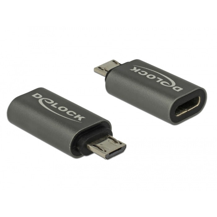 Delock adapter USB 2.0 Micro-B male to USB Type-C 2.0 female (anthracite)