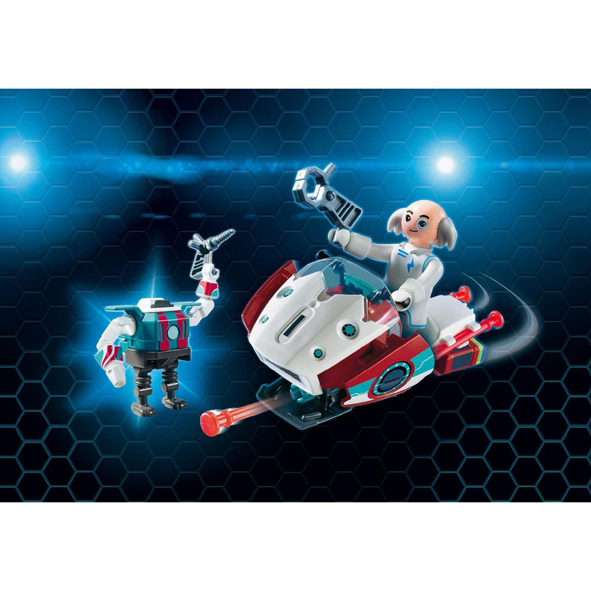 PlayMobil Super 4 SkyJet con el Dr. X Robot