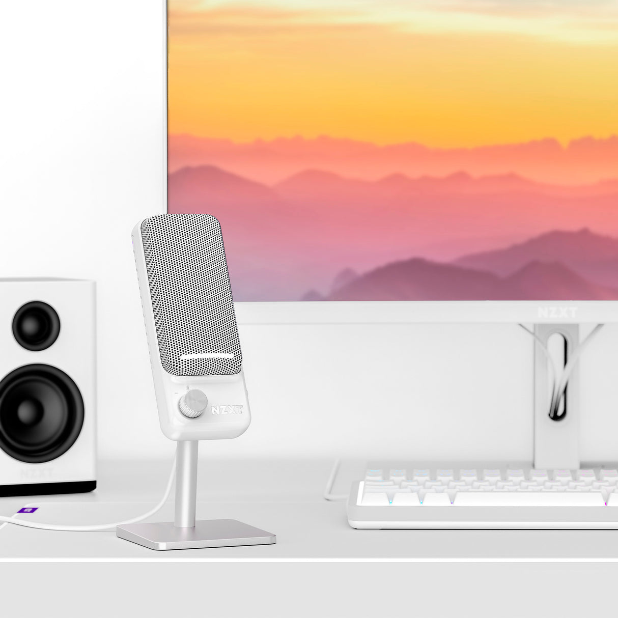 Nzxt capsule elite microfoon (wit, rgb, usb-c)
