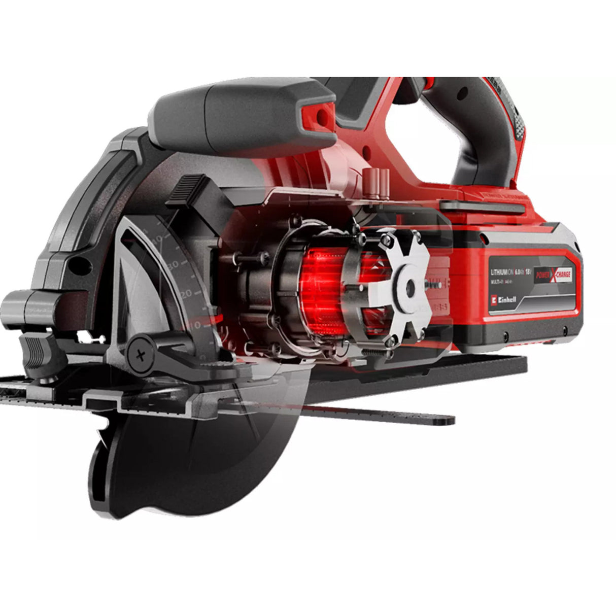 Einhell professionell sladdlös handcirkelsåg tp-cs 18 165 li bl - solo (röd svart, power x-change, batteri och laddare ingår ej)