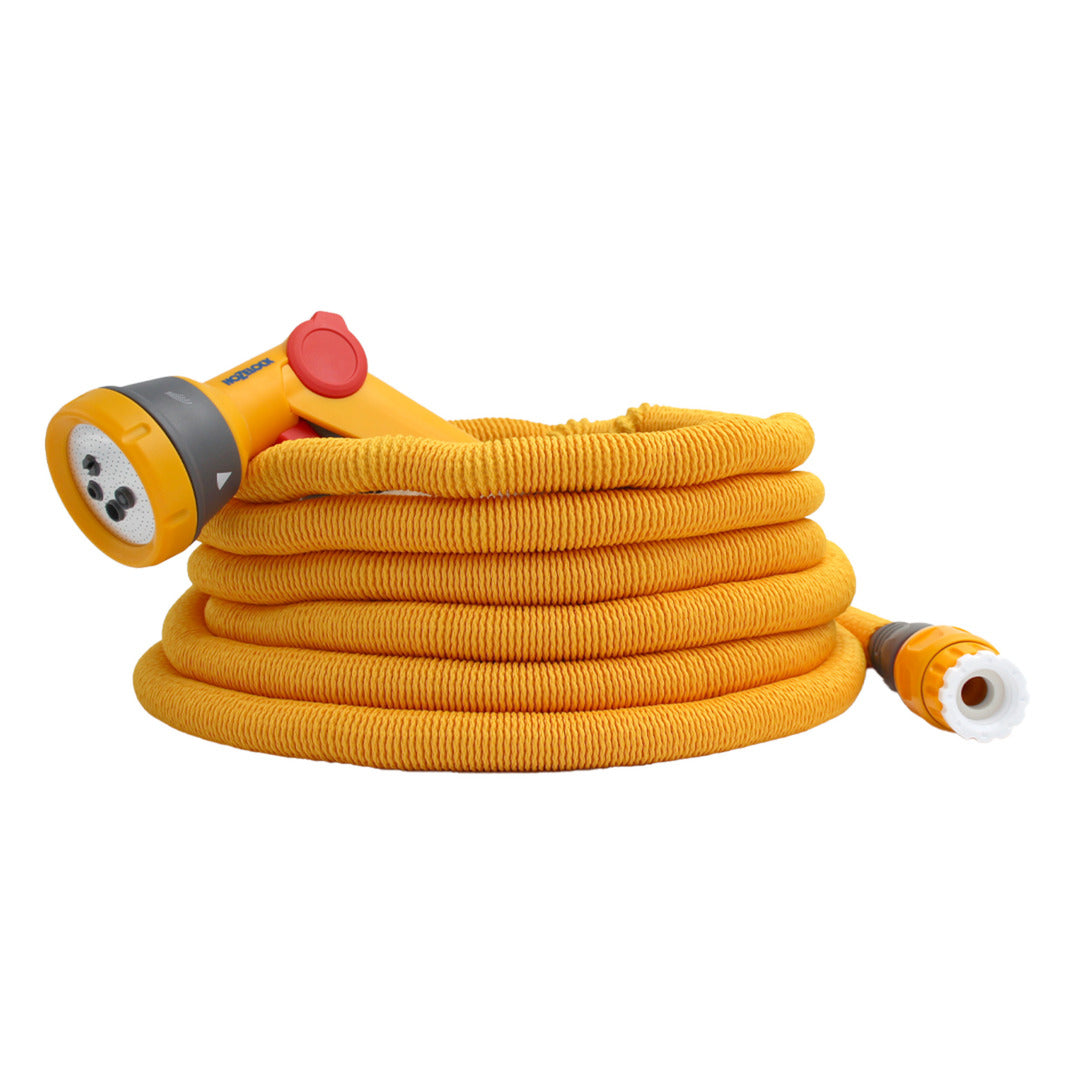 Hozelock Wonderhoze 15m + Multi Spray Gun Hose (Yellow)