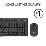 Logitech mk295 silent wireless keyboard and mouse combo, desktop set (black, US International)