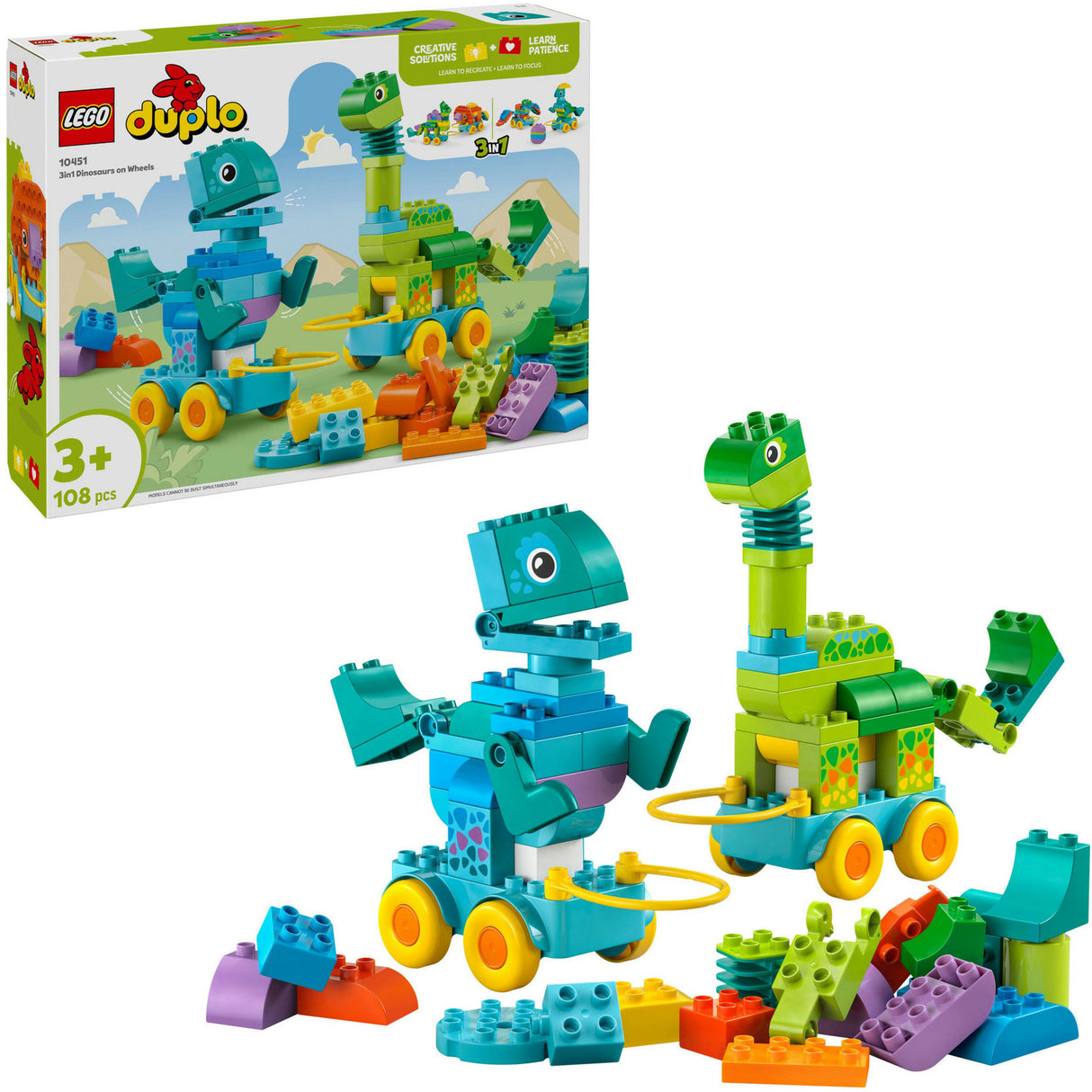 Lego Duplo 10451 3-in-1 dinosaurs on wheels