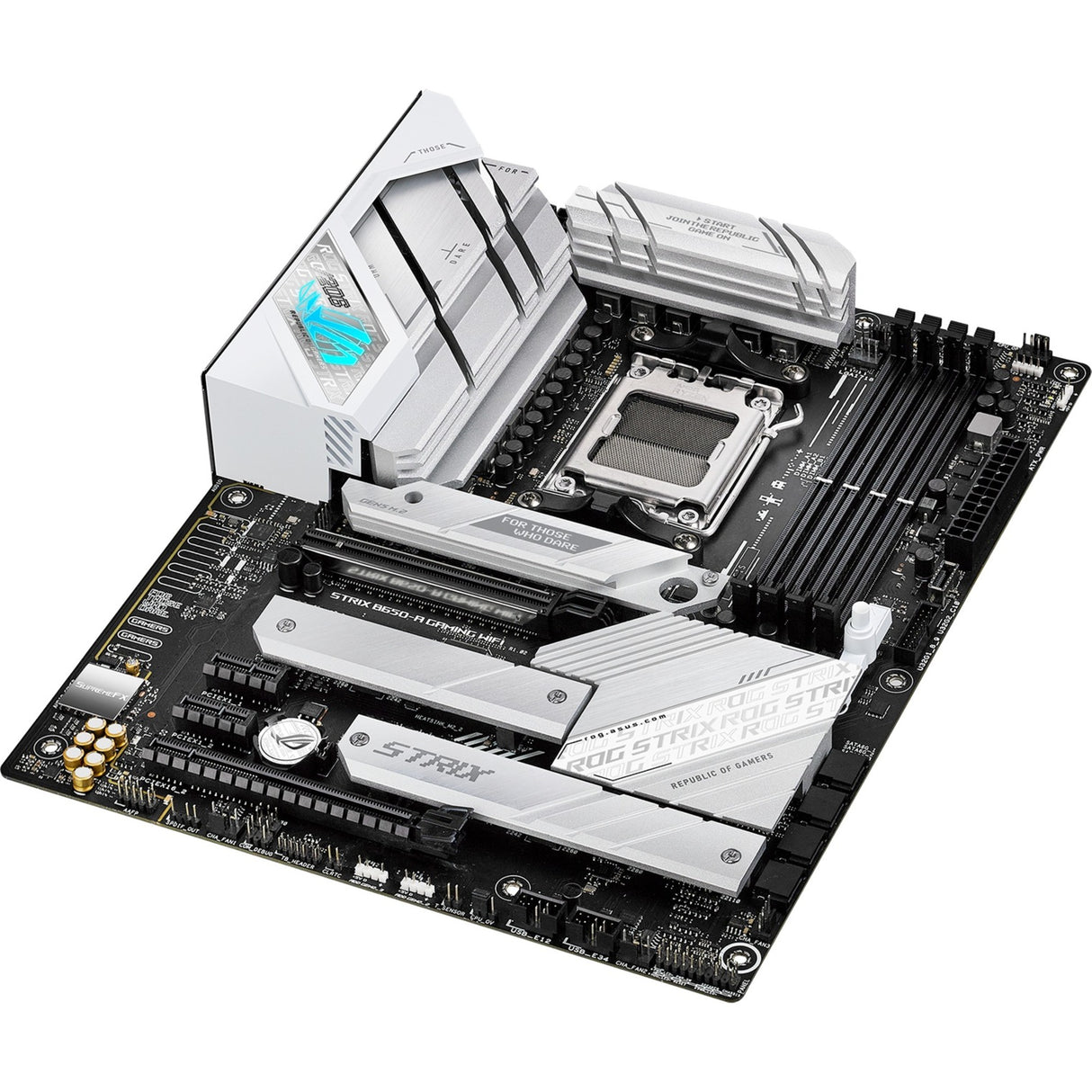 Asus ROG Strix B650-A Gaming WiFi Socket AM5 Motherboard (Silver, RAID, 2.5 Gb-LAN, Wi-Fi 6E, BT, Sound, ATX)