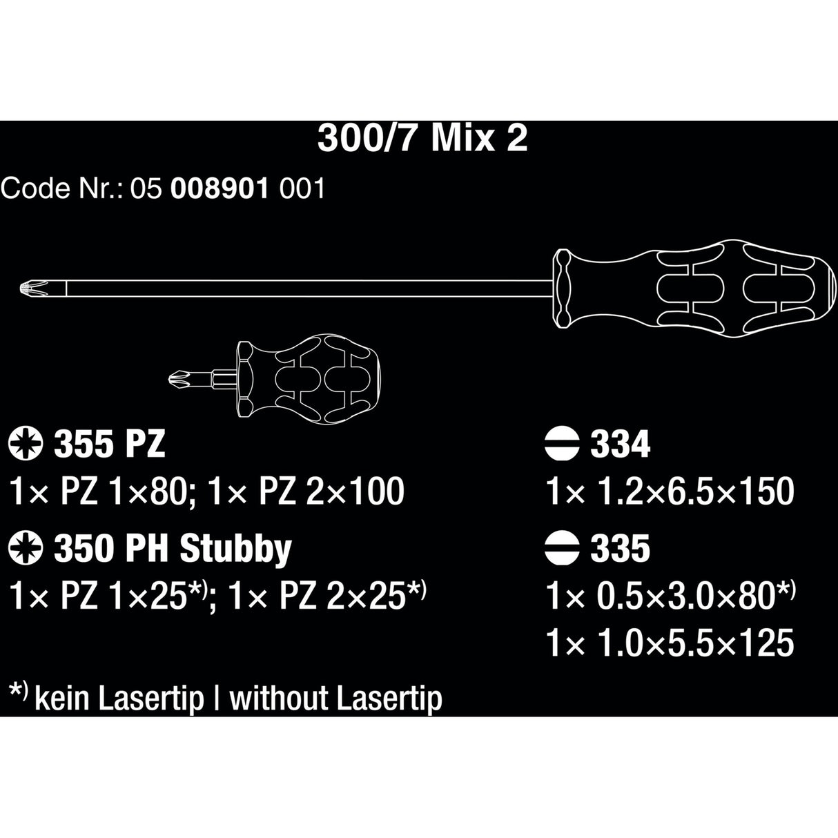 WERA 300 7 MIX 2 SCREWRIVER SET
