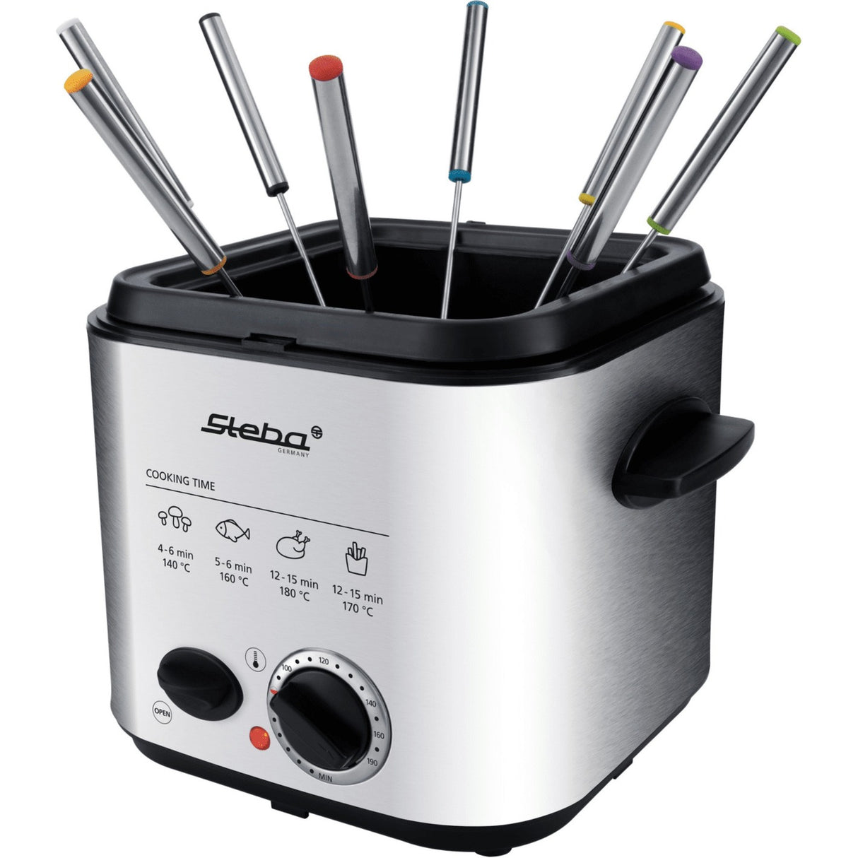 Steba DF95F - mini deep fryer fondue (stainless steel black, 1.25 litre)