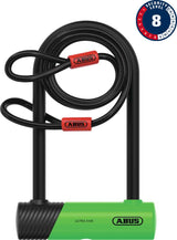 Abus ultra mini 410k 150hb180 u-lock incl. cobra loop cable and sh34 bracket