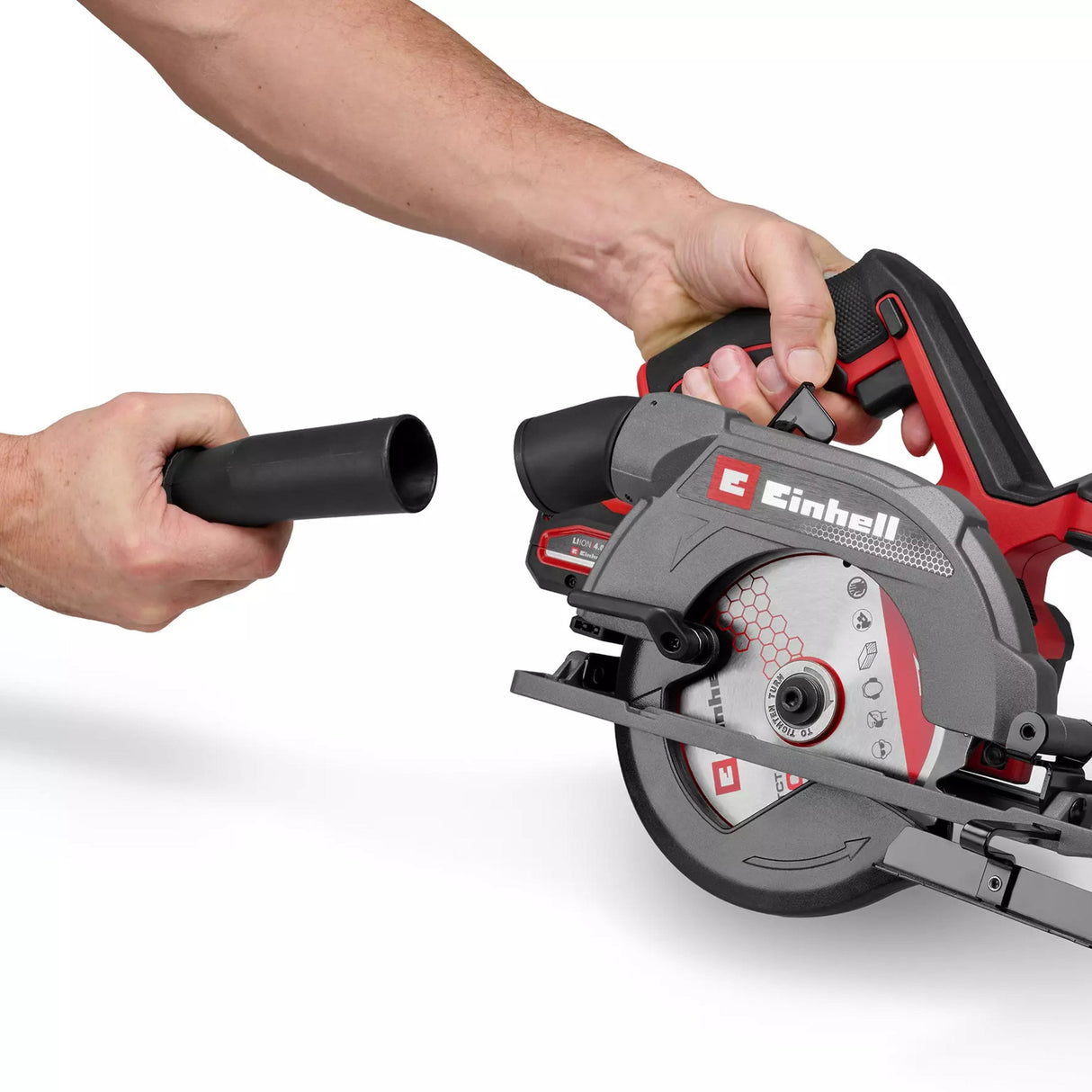 Einhell accucirkelzaag te-cs 18 150-2 li - solo handcirkelzaag (rood zwart, power x-change, accu en oplader niet inbegrepen)