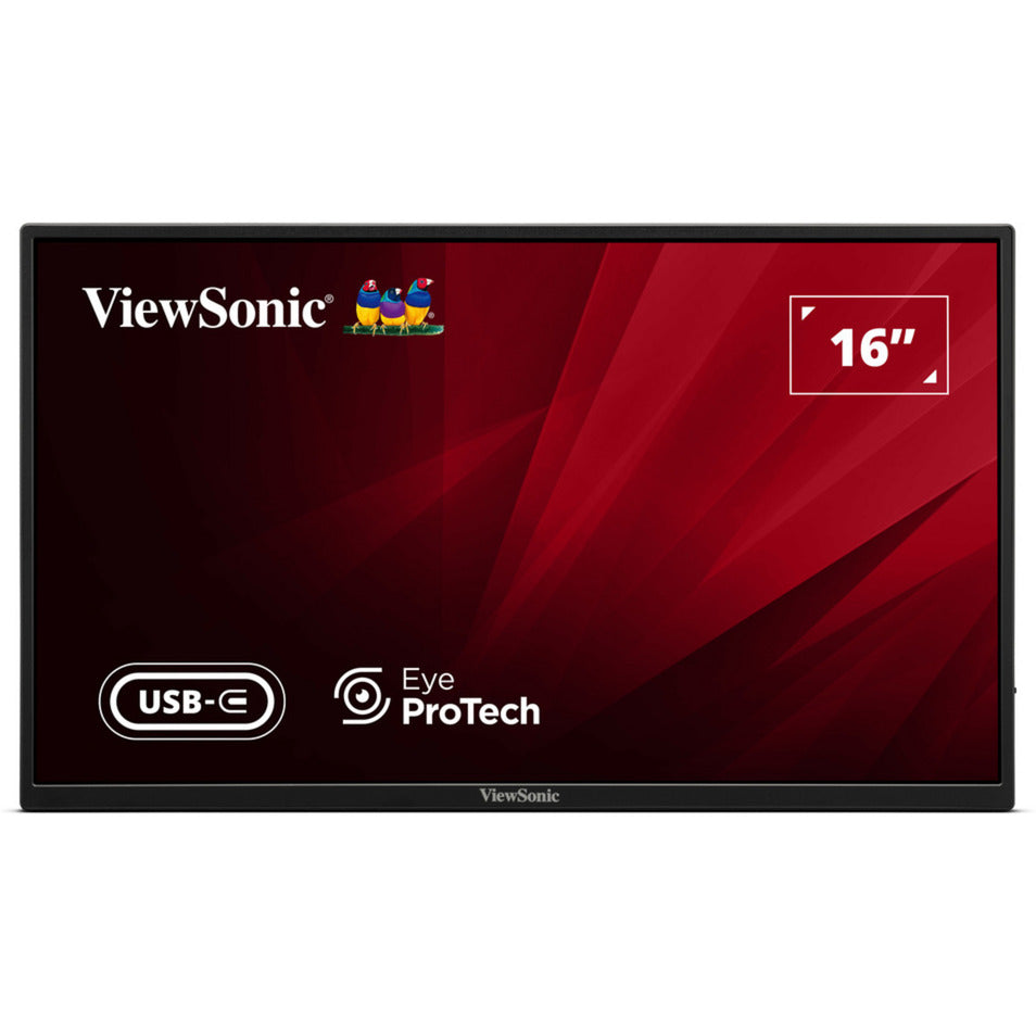 Viewsonic VA1650 moniteur portable léger 16 (noir, 1x HDMI, USB-C)