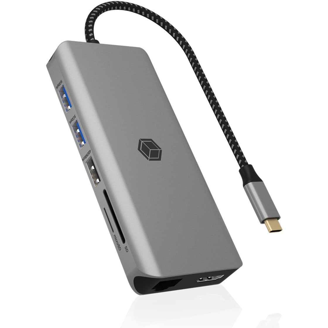 Icy Box IB-DK4061-CPD Docking Station (anthracite, USB-A, USB-C, HDMI, card reader, Gigabit LAN)