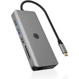 Icy Box IB-DK4061-CPD Docking Station (anthracite, USB-A, USB-C, HDMI, card reader, Gigabit LAN)