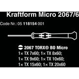 WERA 2067 6 Electronics Torx Bo izvijač komplet + r