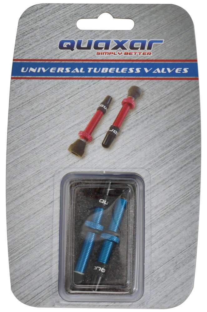 Quaxar tubeless valves universal aluminum blue