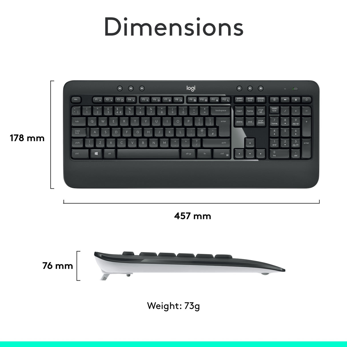 Logitech MK540 Napredne brezžične tipkovnice Muiscom