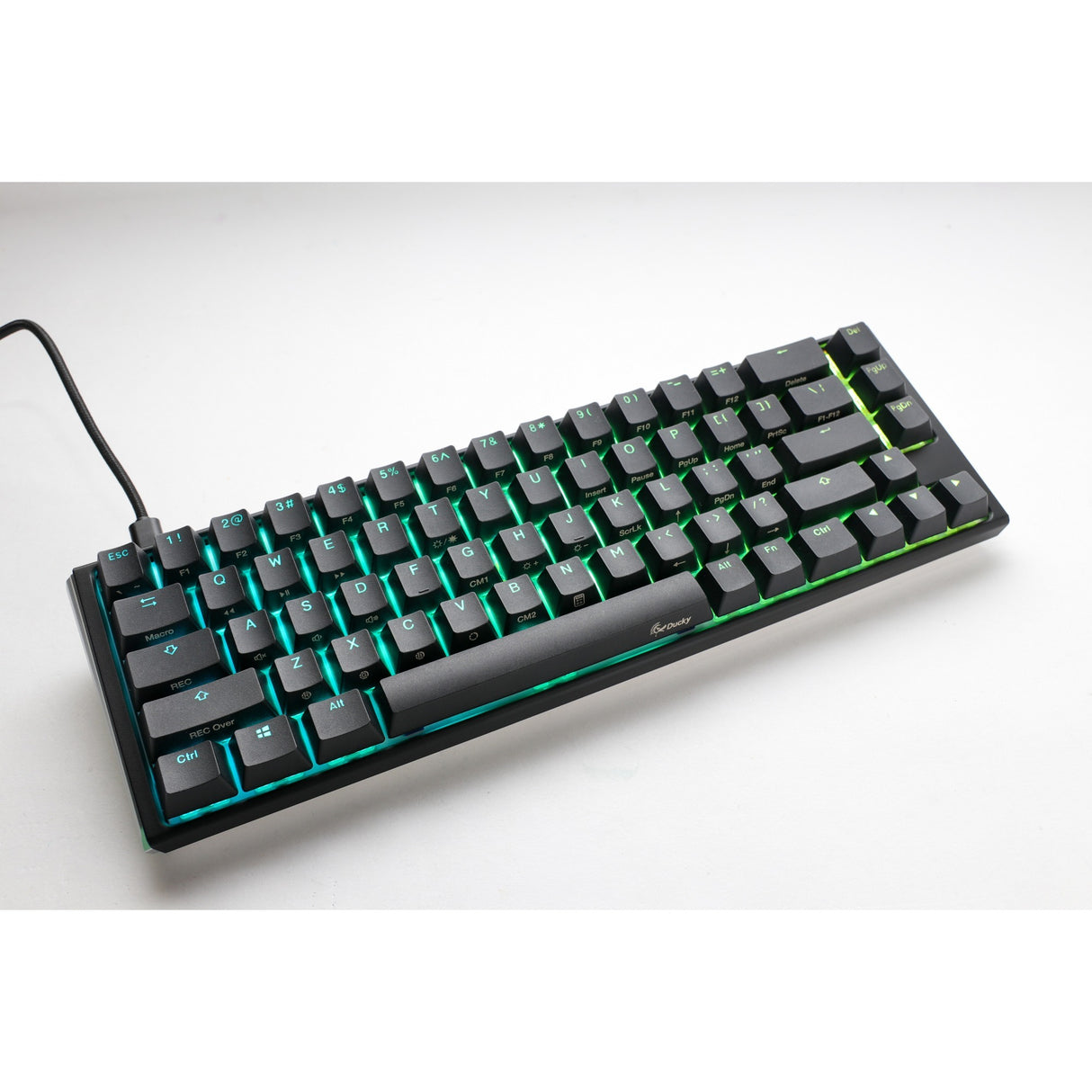Ducky one 3 classic sf, keyboard (black white, US layout, Cherry MX Brown, RGB LED, double-shot PBT, hot-swappable, Quack Mechanics, 65%)