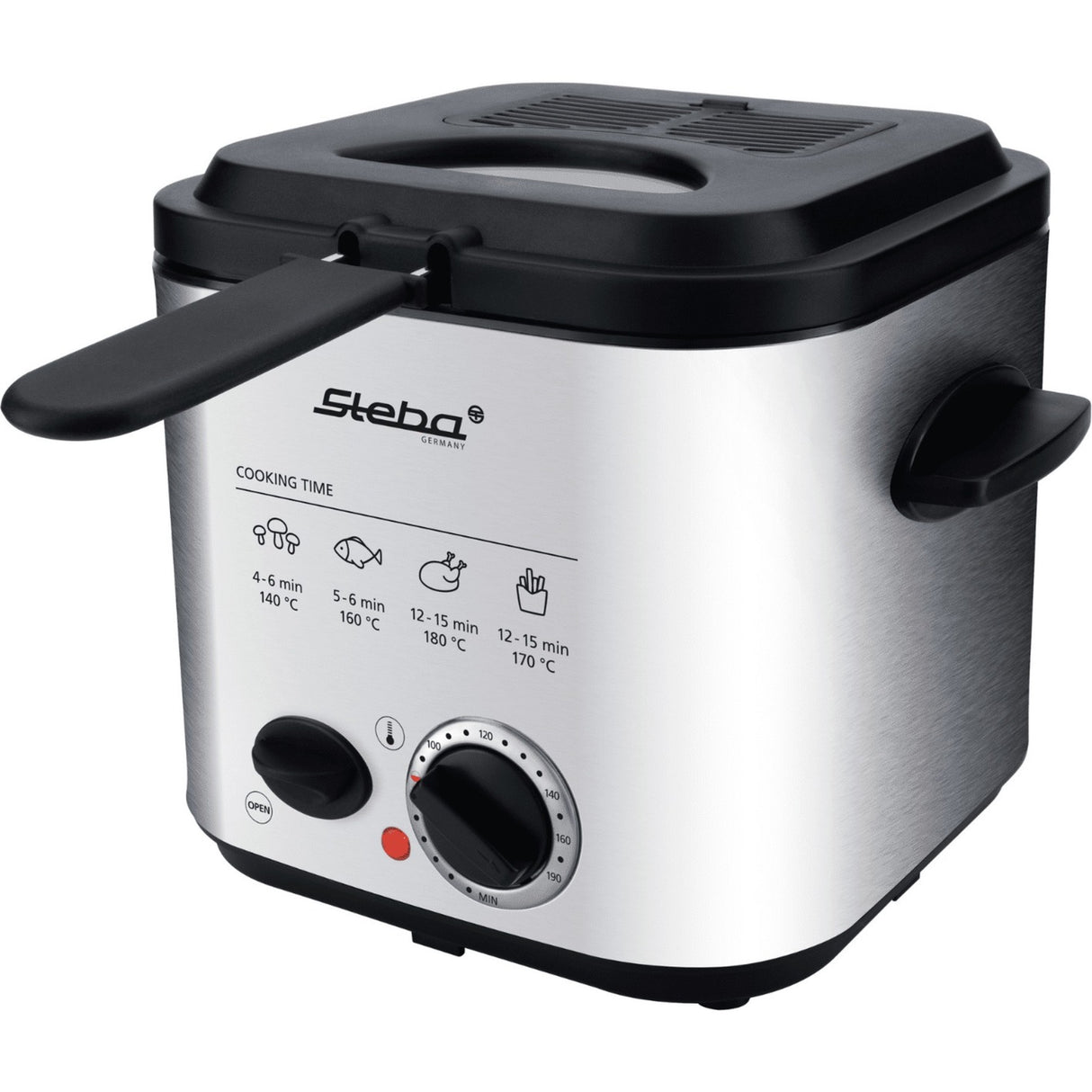 Steba DF95F - mini deep fryer fondue (stainless steel black, 1.25 litre)