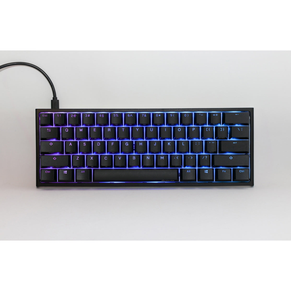 Ducky One 2 Pro Mini Classic, gaming keyboard (black, US layout, Cherry MX Silent Red, RGB LED, double-shot PBT, Quack Mechanics, 60%)