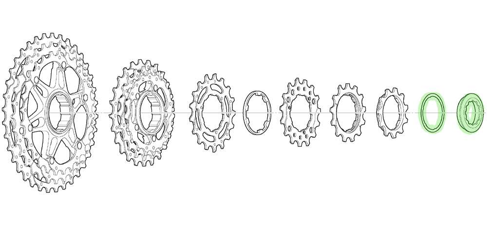 Shimano lock ring with spacer for cs-m771-10