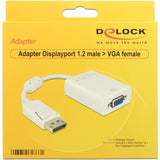 Delock DisplayPort 1.2 > VGA Adapter (white, 0.22 meter)