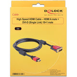 DeLOCK didelės spartos HDMI A (vyriškas) > DVI (vyriškas)