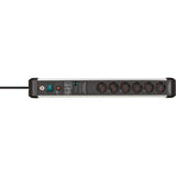 Brennenstuhl premium-protect-line 6-way power strip (black aluminum, 3 meters)