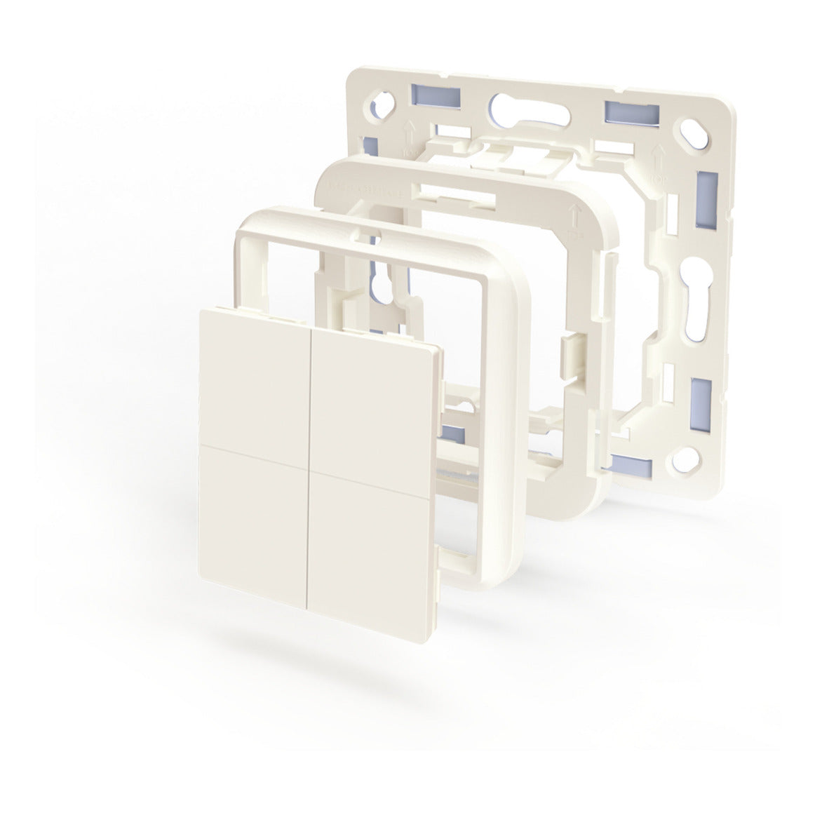 Shelly Blu Wall Switch 4 + Busch-Jaeger Adapter Switch (white, Bluetooth 4.2)