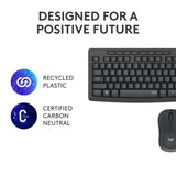 Logitech mk295 silent wireless keyboard and mouse combo, desktop set (black, US International)